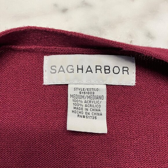 Sag Harbor Women's NWOT Burgundy Mock Layer Sweater Medium - Picture 2 of 7
